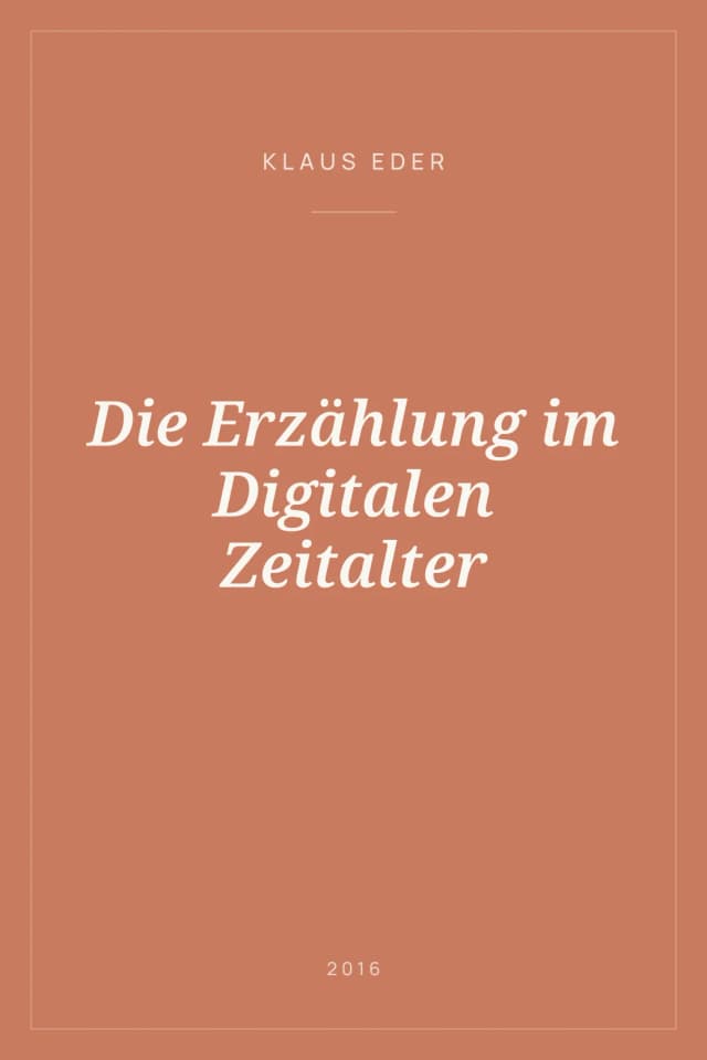 Portada de Die Erzählung im Digitalen Zeitalter