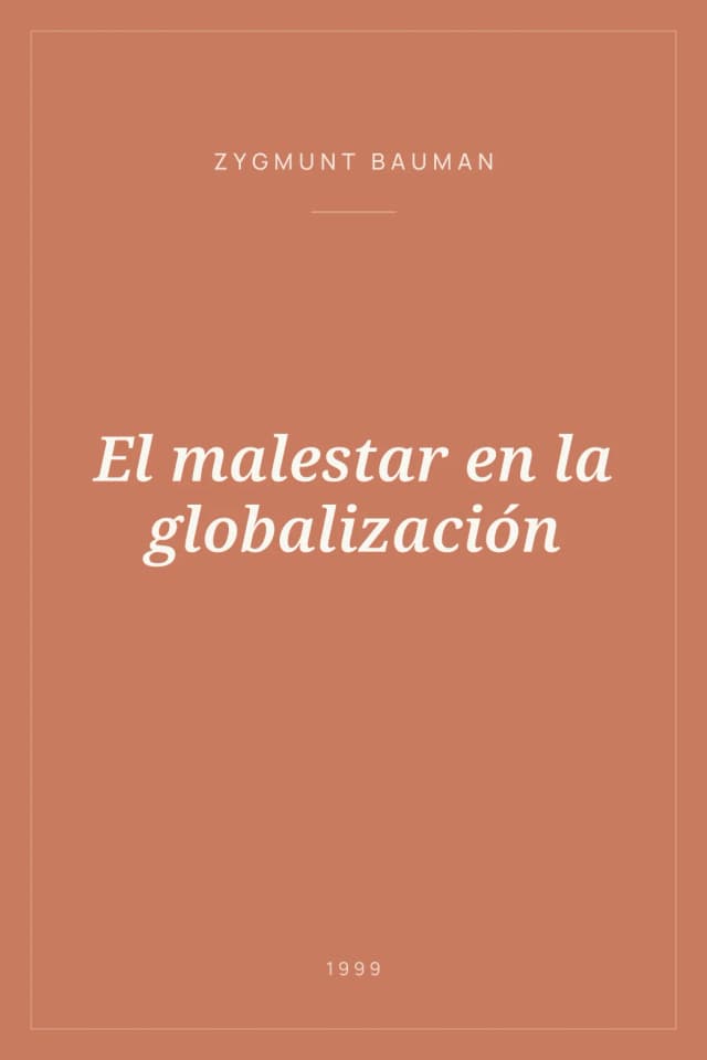 Portada de El malestar en la globalización