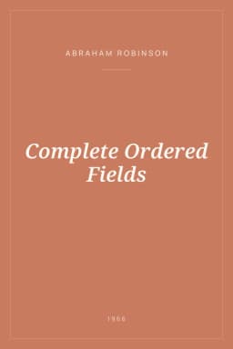Portada de Complete Ordered Fields