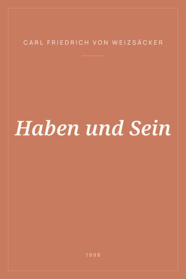 Portada de Haben und Sein
