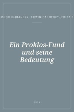 Portada de Ein Proklos-Fund und seine Bedeutung