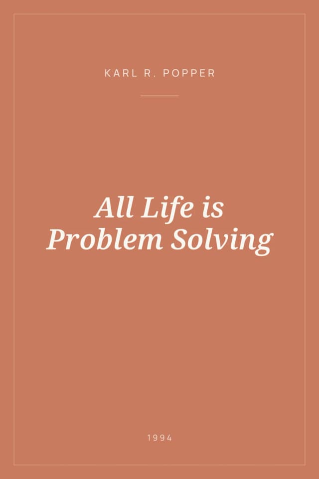 Portada de All Life is Problem Solving