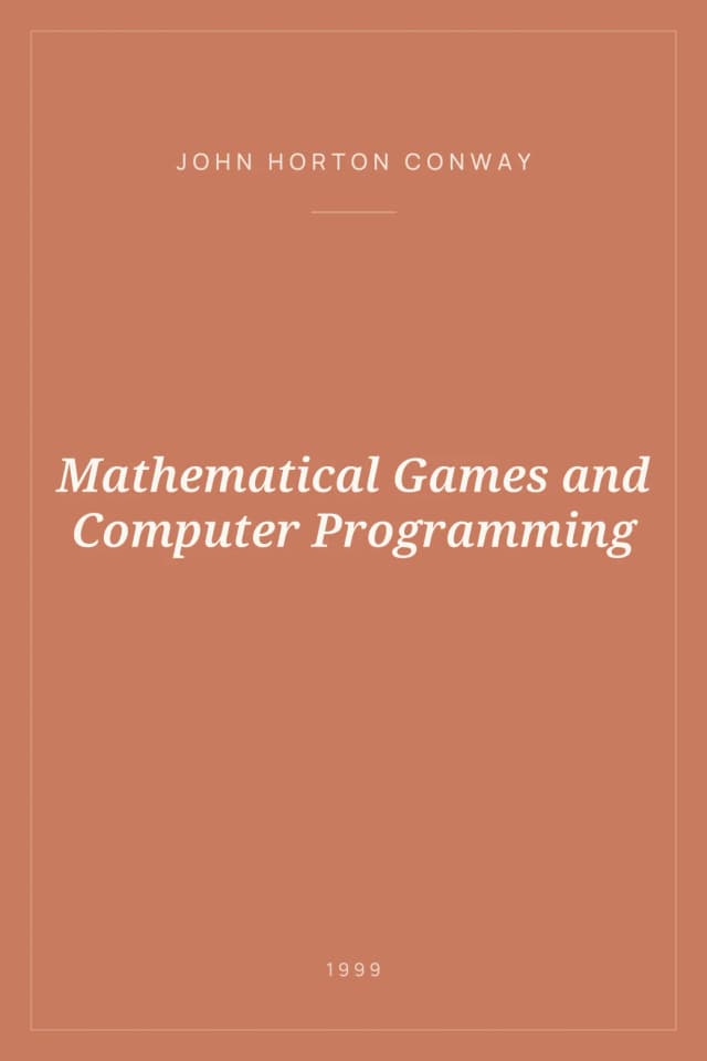 Portada de Mathematical Games and Computer Programming