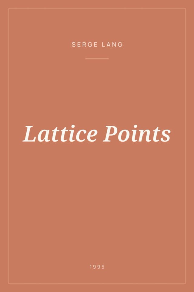 Portada de Lattice Points