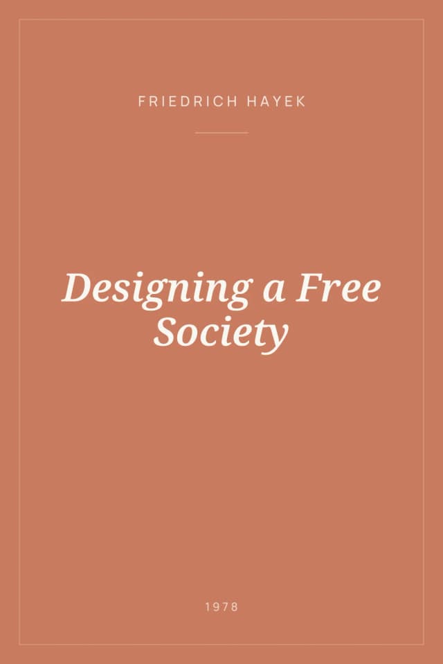 Portada de Designing a Free Society