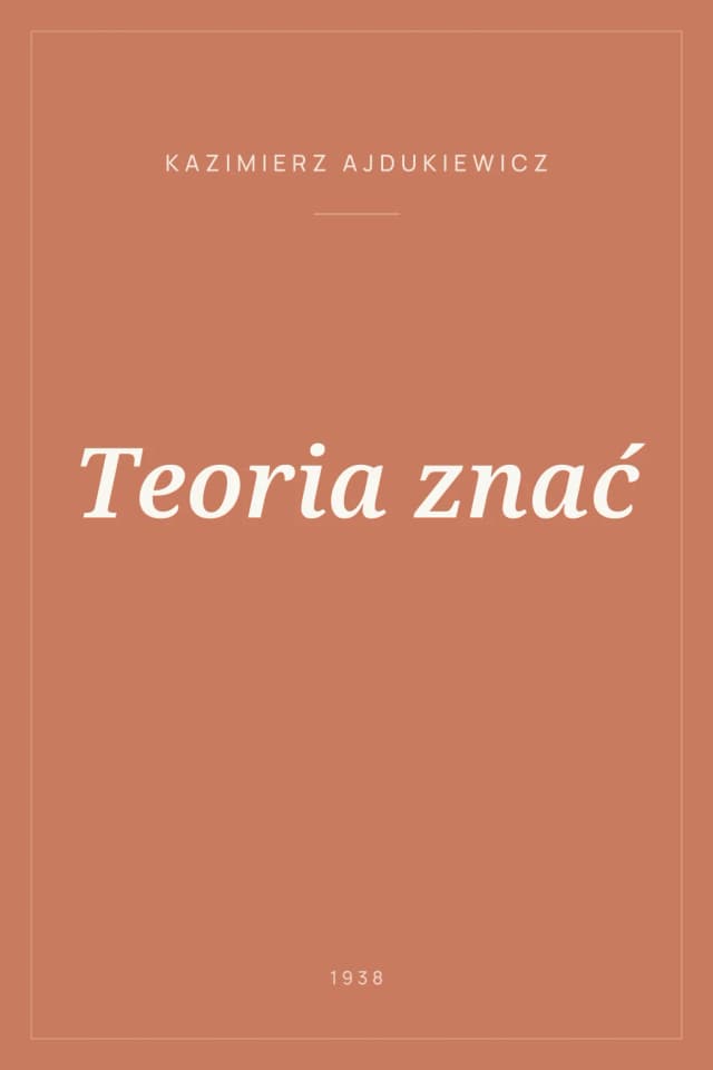Portada de Teoria znać