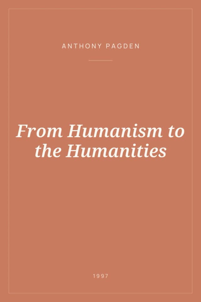 Portada de From Humanism to the Humanities
