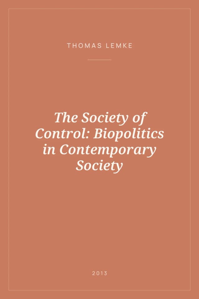 Portada de The Society of Control: Biopolitics in Contemporary Society