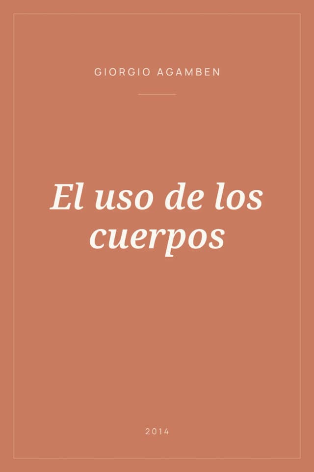 Portada de El uso de los cuerpos