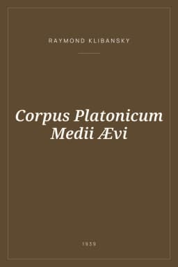 Portada de Corpus Platonicum Medii Ævi