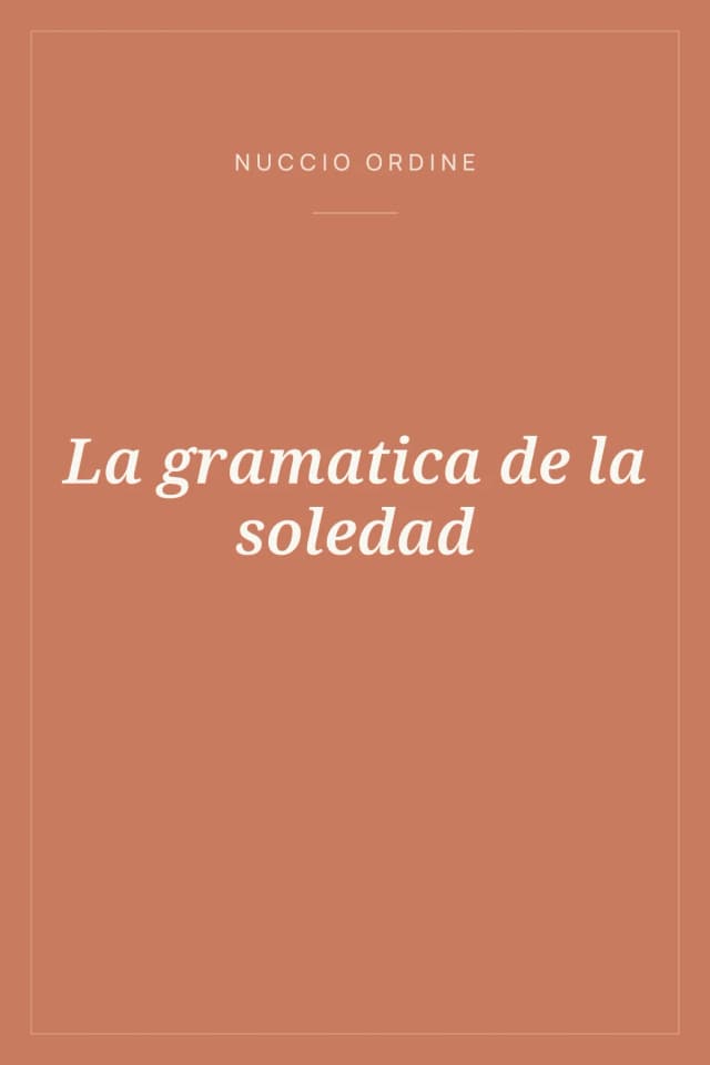 Portada de La gramatica de la soledad