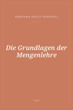 Portada de Die Grundlagen der Mengenlehre