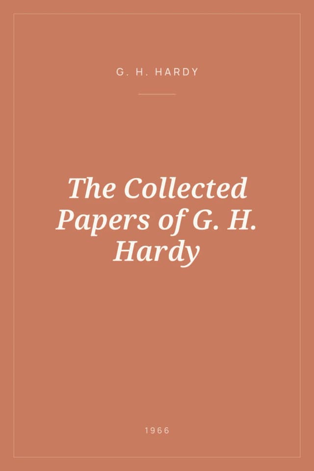 Portada de The Collected Papers of G. H. Hardy