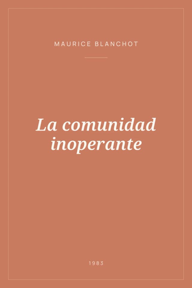 Portada de La comunidad inoperante