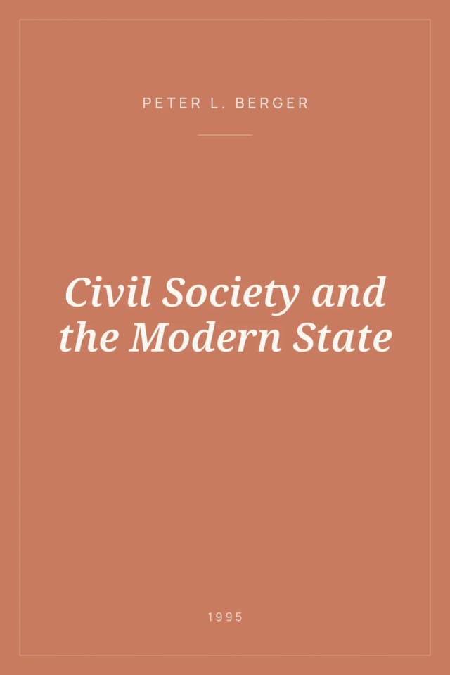 Portada de Civil Society and the Modern State