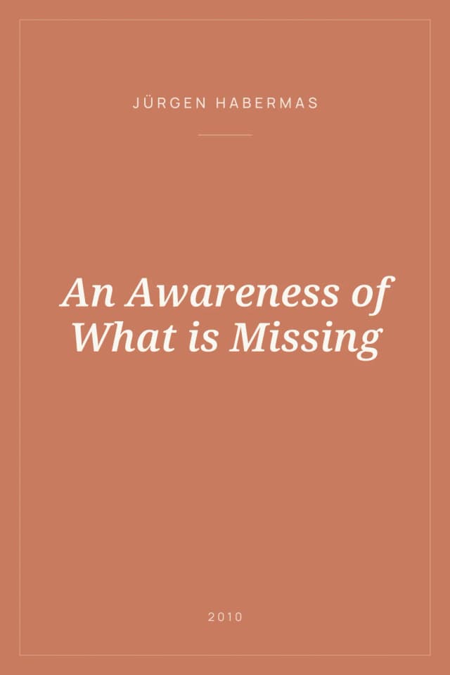Portada de An Awareness of What is Missing