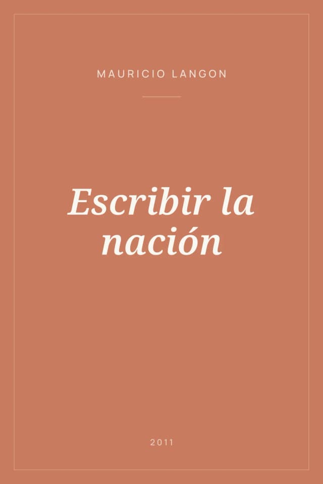 Portada de Escribir la nación