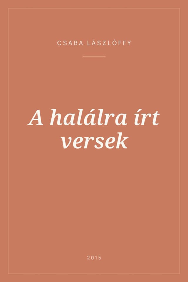 Portada de A halálra írt versek