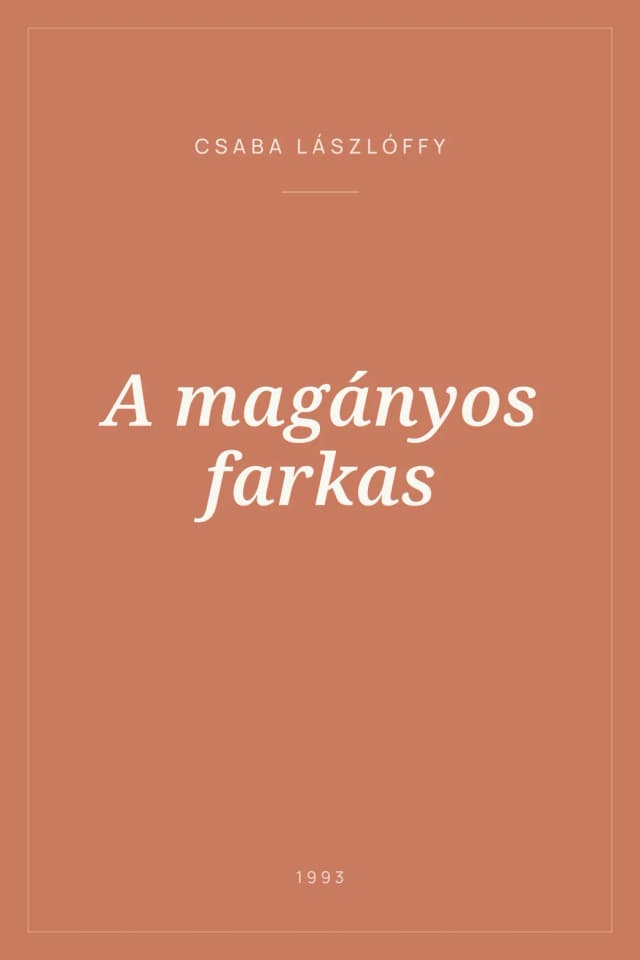 Portada de A magányos farkas