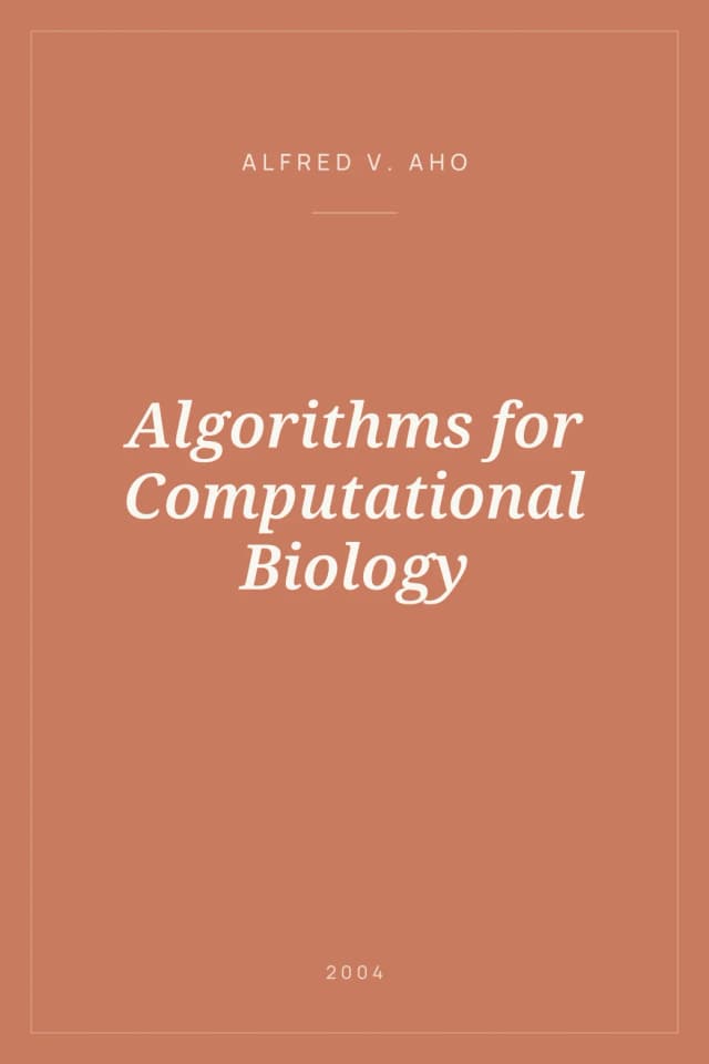 Portada de Algorithms for Computational Biology
