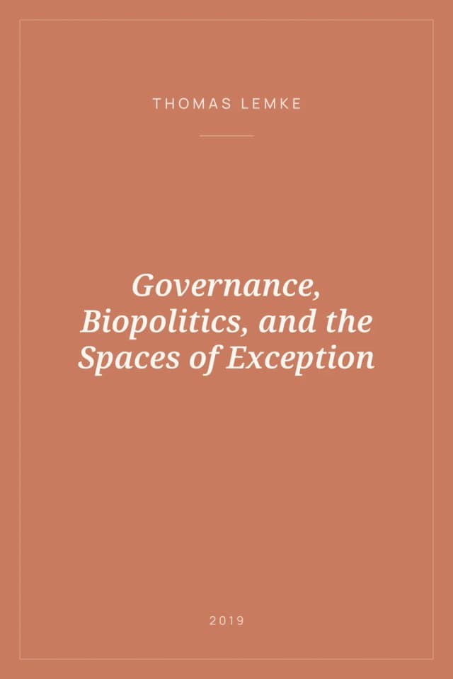 Portada de Governance, Biopolitics, and the Spaces of Exception