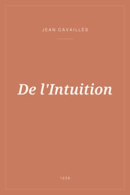 Portada de De l'Intuition