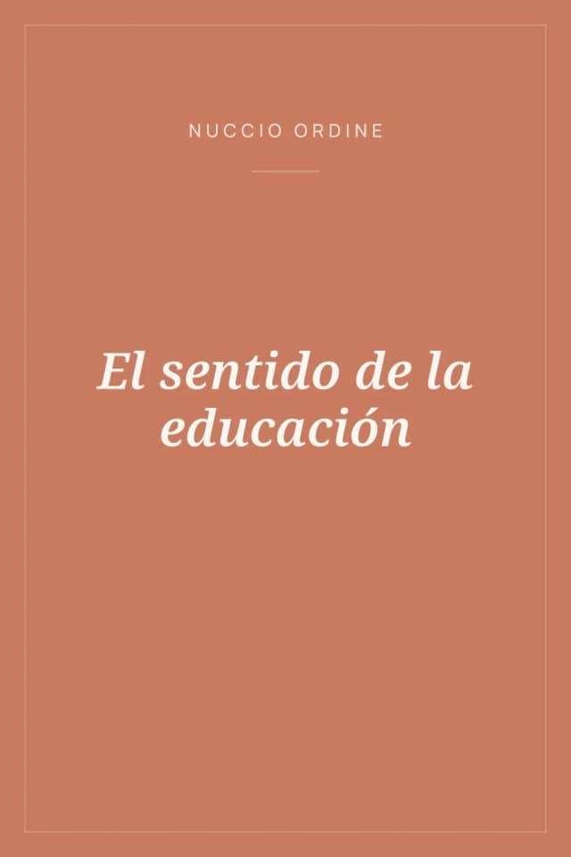Portada de El sentido de la educación