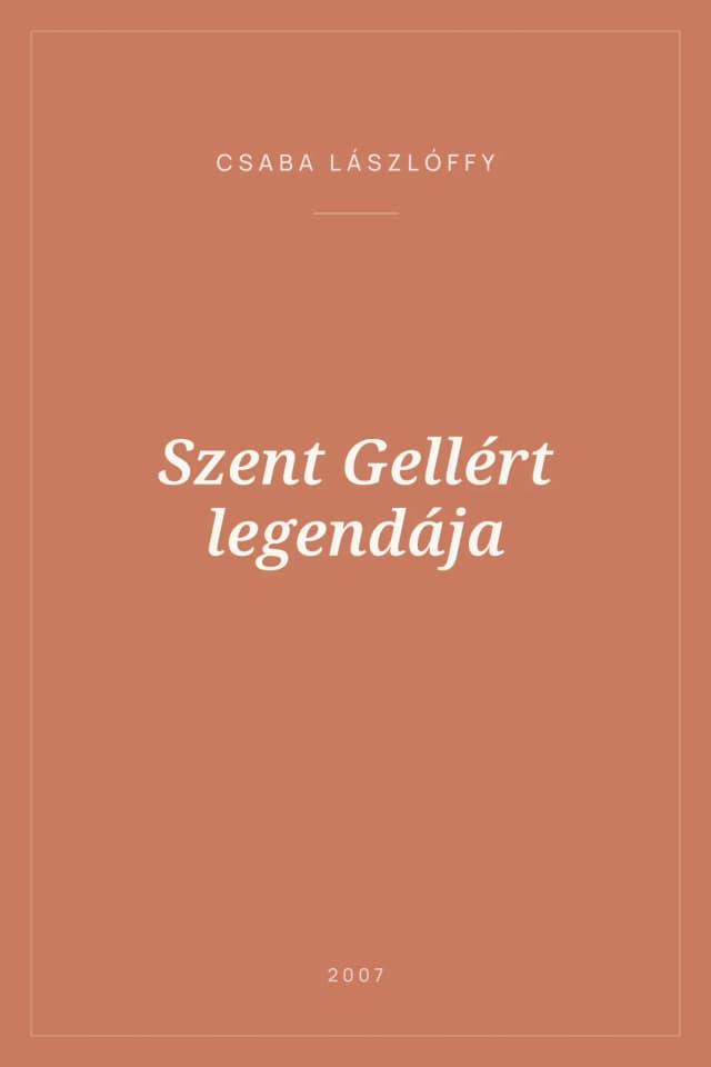 Portada de Szent Gellért legendája