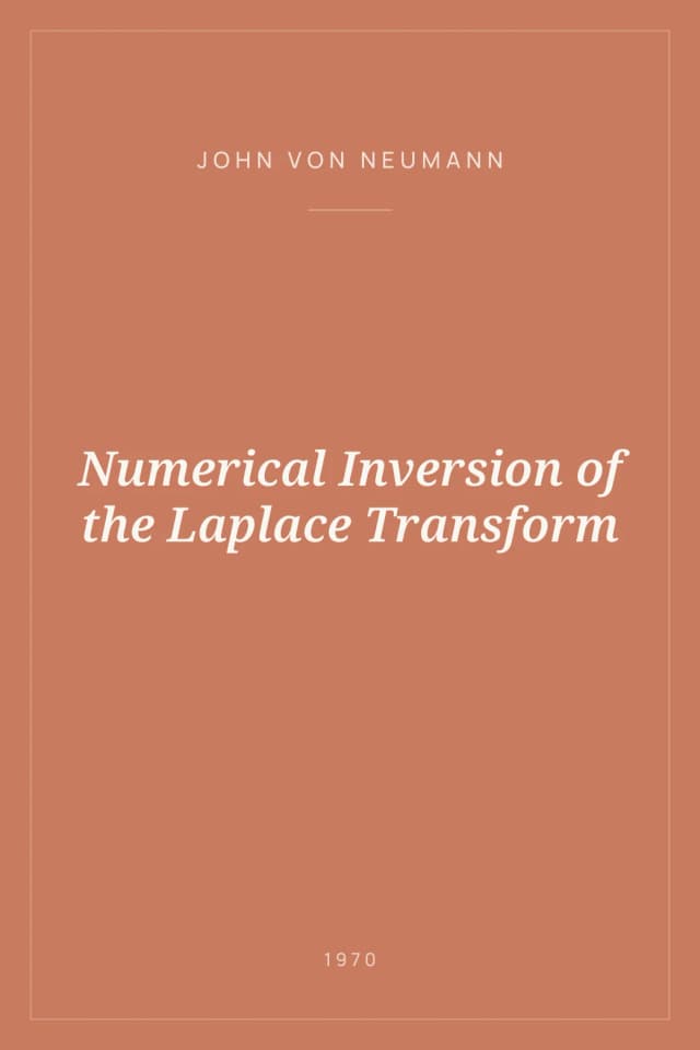 Portada de Numerical Inversion of the Laplace Transform