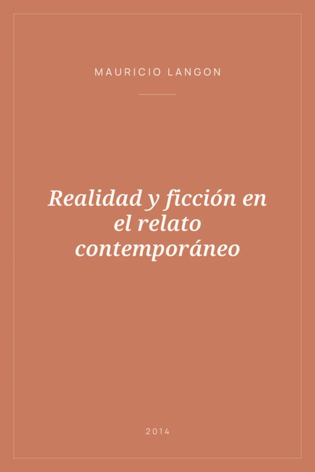 Portada de Realidad y ficción en el relato contemporáneo