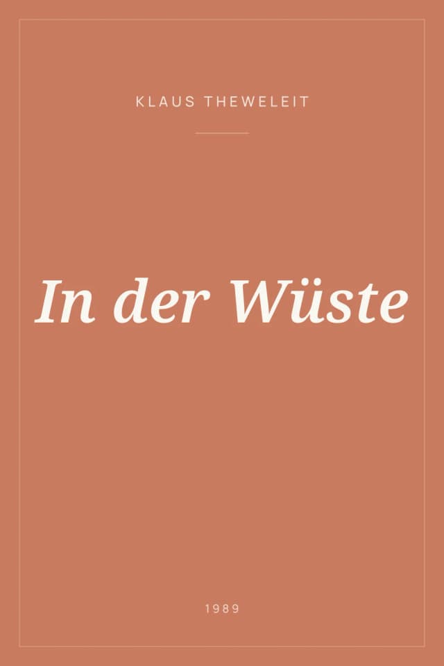 Portada de In der Wüste