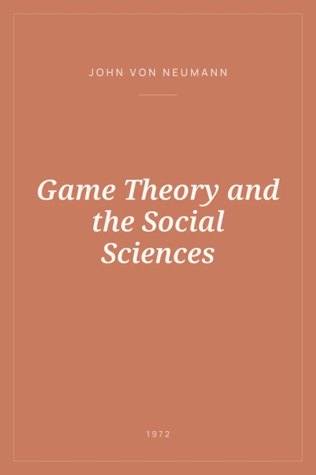 Portada de Game Theory and the Social Sciences