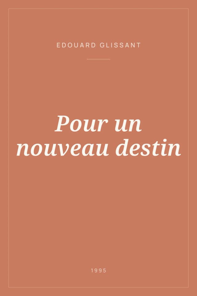 Portada de Pour un nouveau destin