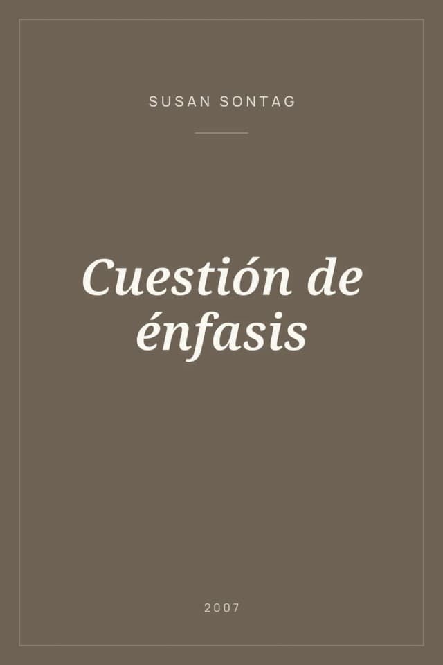 Portada de Cuestión de énfasis