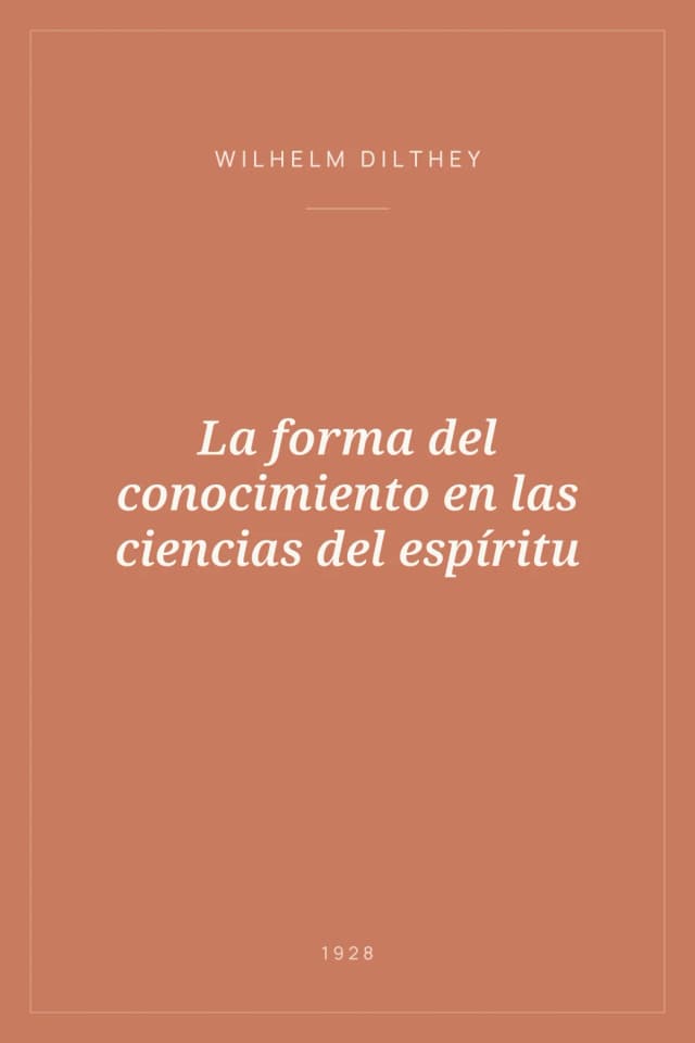 Portada de La forma del conocimiento en las ciencias del espíritu
