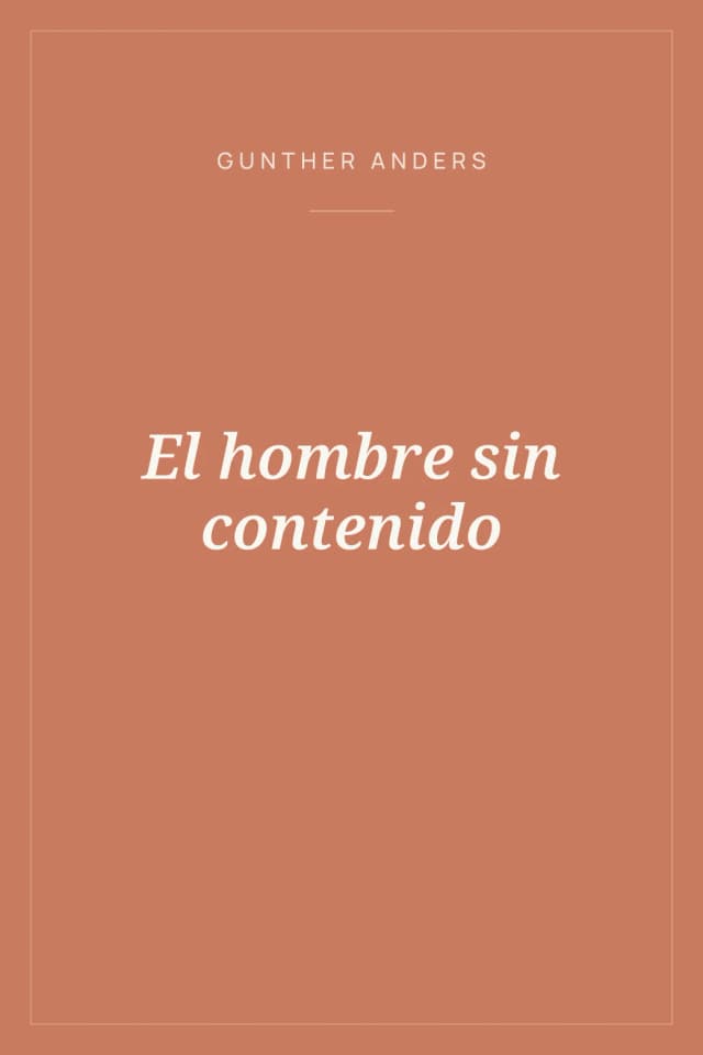 Portada de El hombre sin contenido