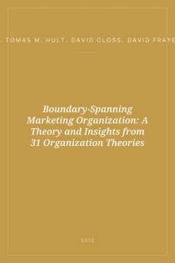 Portada de Boundary-Spanning Marketing Organization: A Theory and Insights from 31 Organization Theories