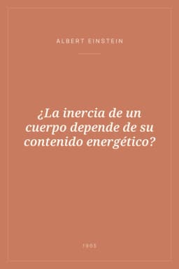 Portada de ¿La inercia de un cuerpo depende de su contenido energético?