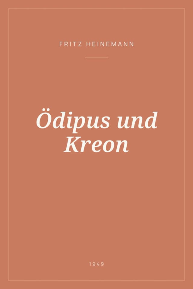 Portada de Ödipus und Kreon
