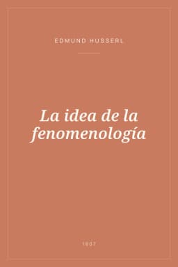 Portada de La idea de la fenomenología