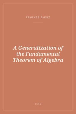 Portada de A Generalization of the Fundamental Theorem of Algebra