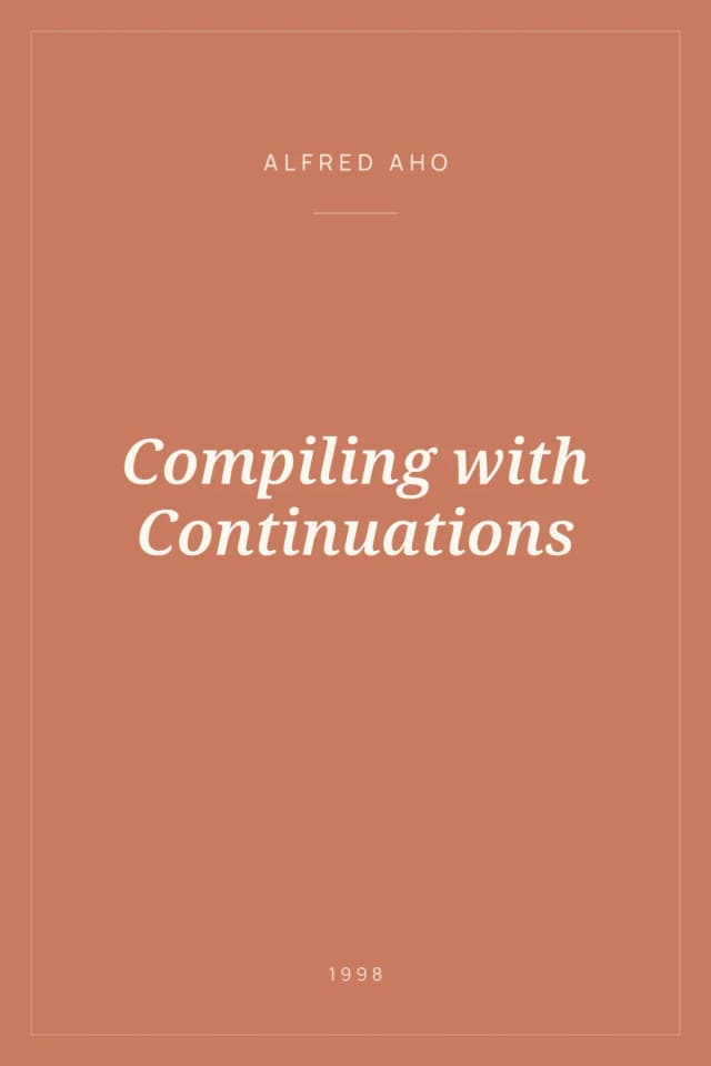 Portada de Compiling with Continuations