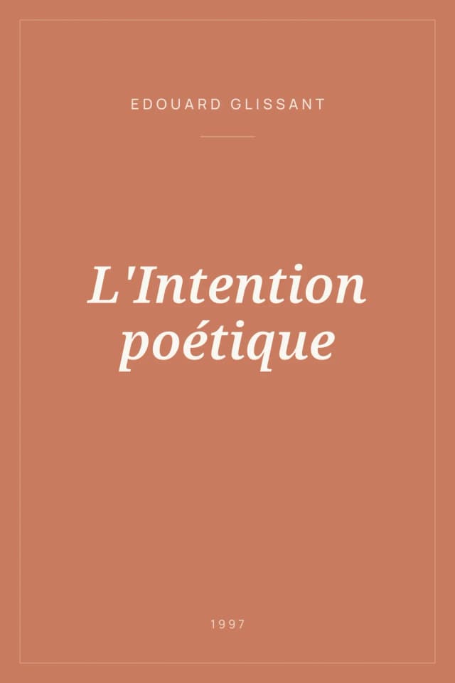 Portada de L'Intention poétique