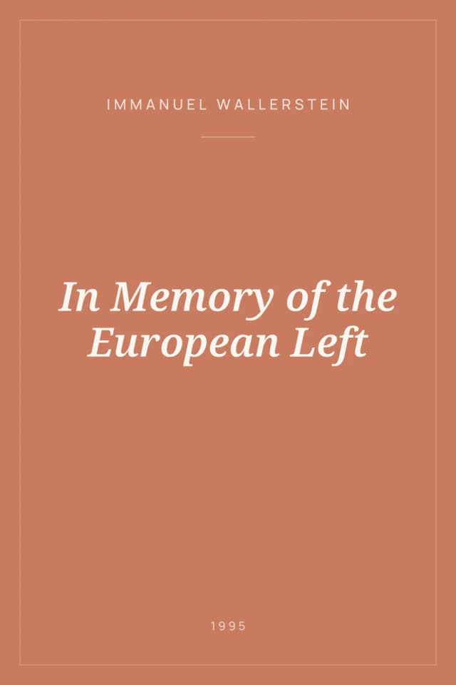 Portada de In Memory of the European Left
