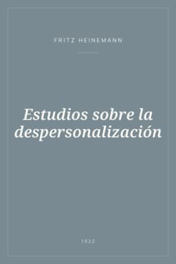 Portada de Estudios sobre la despersonalización
