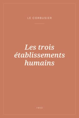 Portada de Les trois établissements humains
