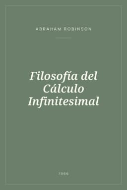 Portada de Filosofía del Cálculo Infinitesimal