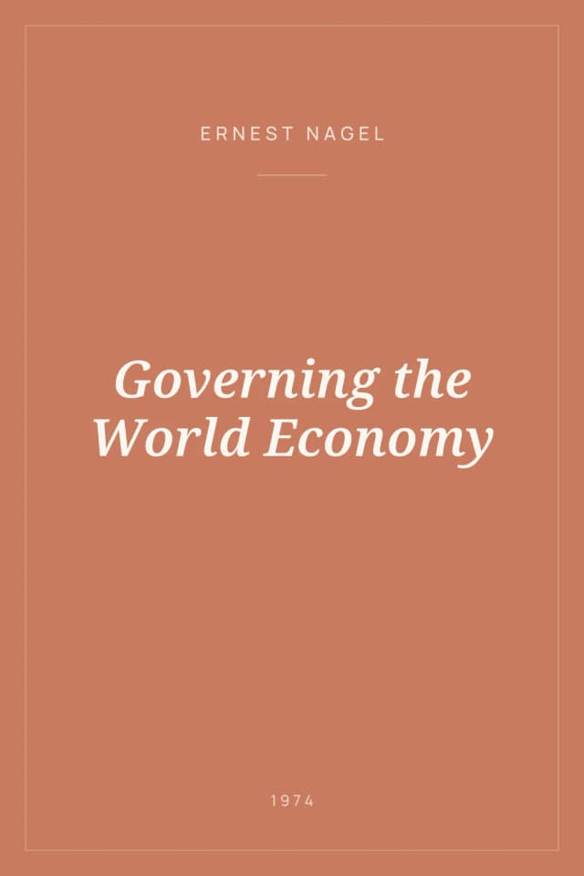 Portada de Governing the World Economy