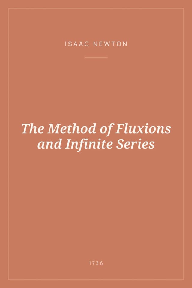 Portada de The Method of Fluxions and Infinite Series