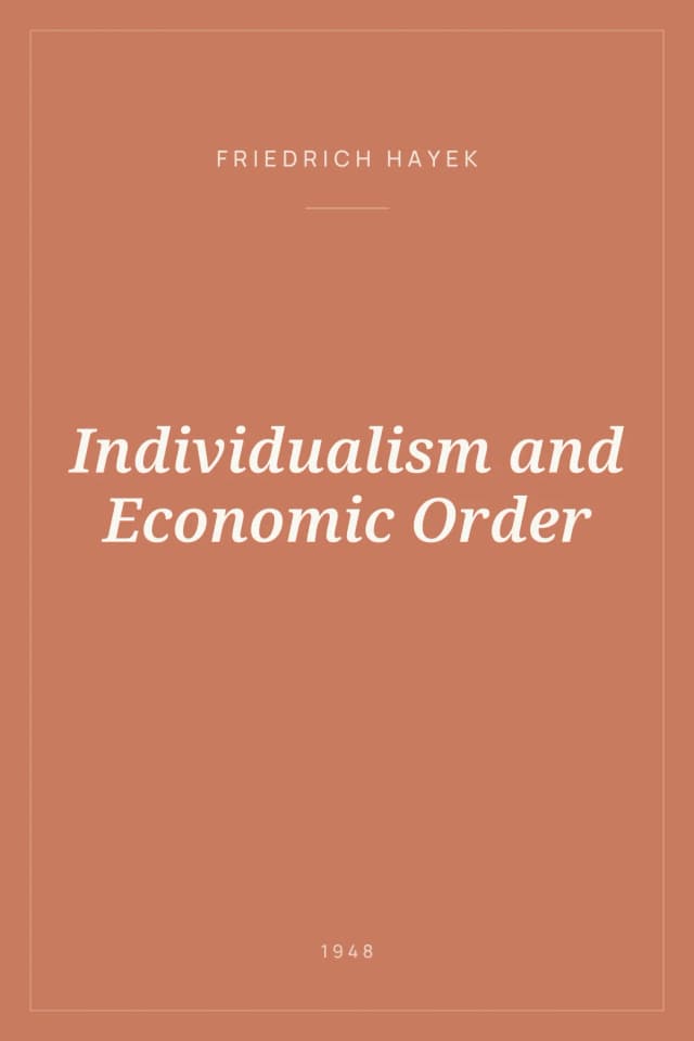 Portada de Individualism and Economic Order